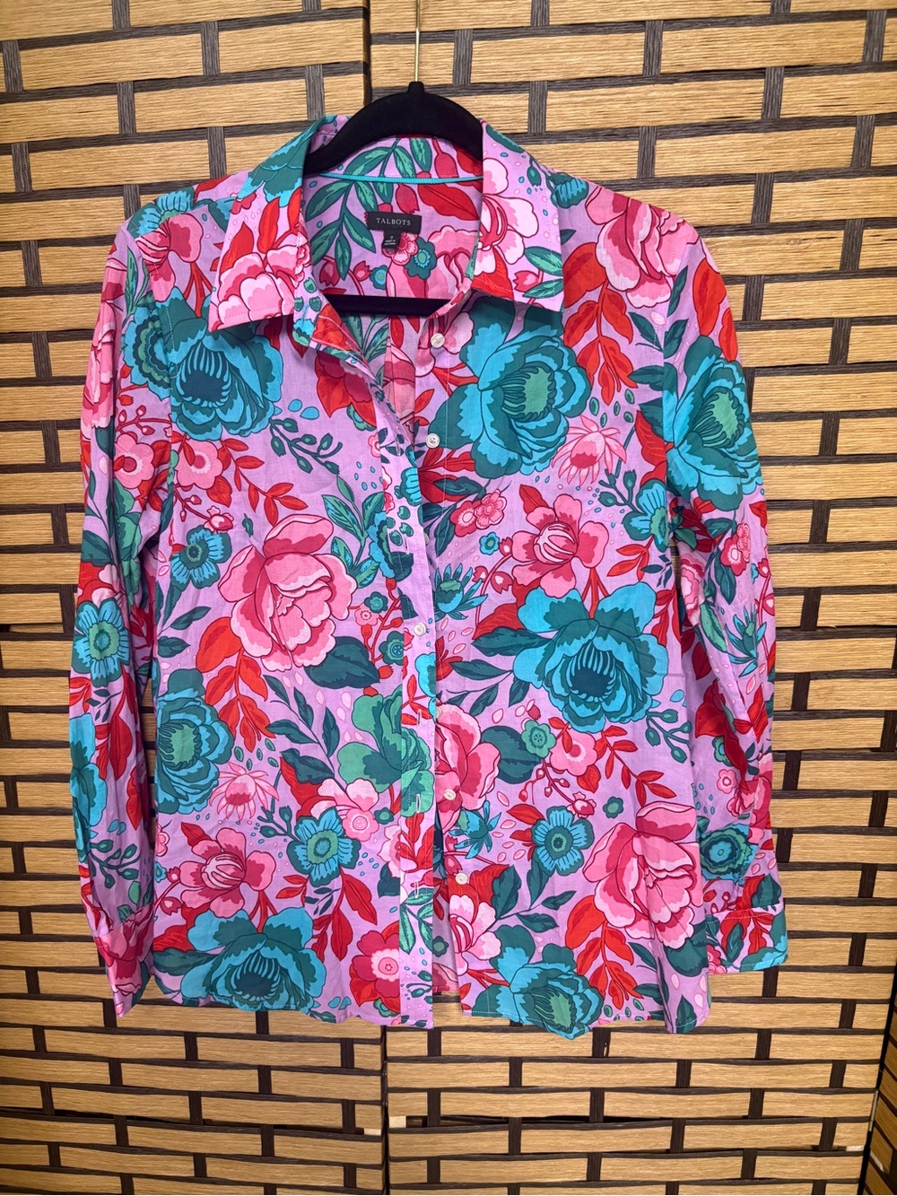 Talbots floral button down shirt size small